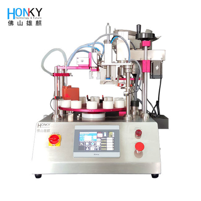 Taller limpio 50ml Botella Máquina de escritorio de llenado y tapado con función de alimentación de tapa automática para botella de biorreactores de 50ml