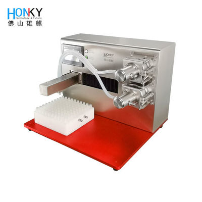Máquina automática de llenado de tubos de eje XY de escritorio con bomba de pistón de cerámica de doble cabeza para llenar tubos líquidos de pequeño volumen
