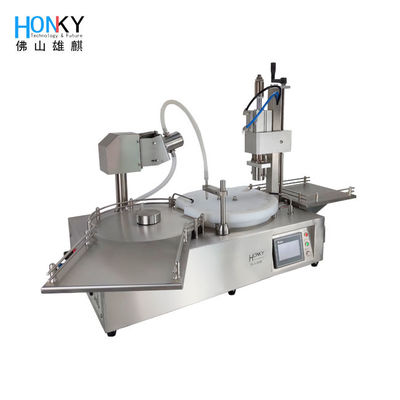 Máquina semiautomática de llenado y tapado de frascos de 10 ml de escritorio con bomba de pistón de cerámica de alta precisión para llenar líquidos farmacéuticos