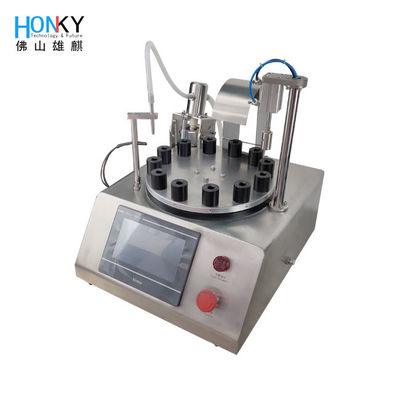 Máquina de llenado de botellas pequeñas de escritorio y tapa automática con tapa de aire Presionando para 2 ml de llenado de botellas pequeñas y tapa