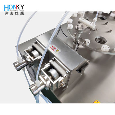 Máquina de cubrimiento de doble cabeza de escritorio semiautomática botella pequeña de 2 ml para rellenar y atornillar la tapa para el embalaje de biorreactores