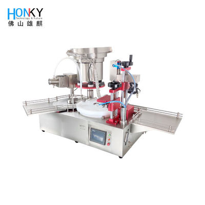 Taller de limpieza utilizando una máquina de llenado y tapado de líquido diluyente de escritorio de 30 ml con función automática completa para reactivo de laboratorio
