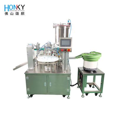 Máquina de llenado de tubo de pasta de masaje automático completo y presión de tapa con placa de alimentación automática de botellas para cosméticos